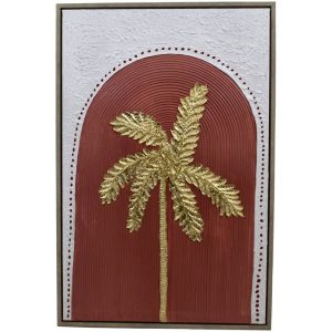 Schilderij Golden Palm – Tropische Luxe in 3D