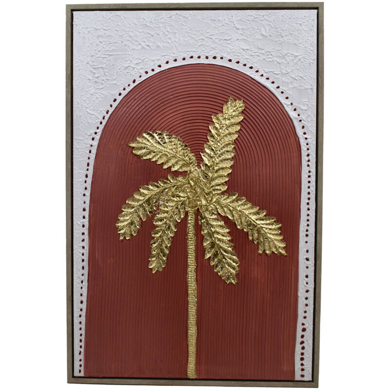 Schilderij Golden Palm – Tropische Luxe in 3D