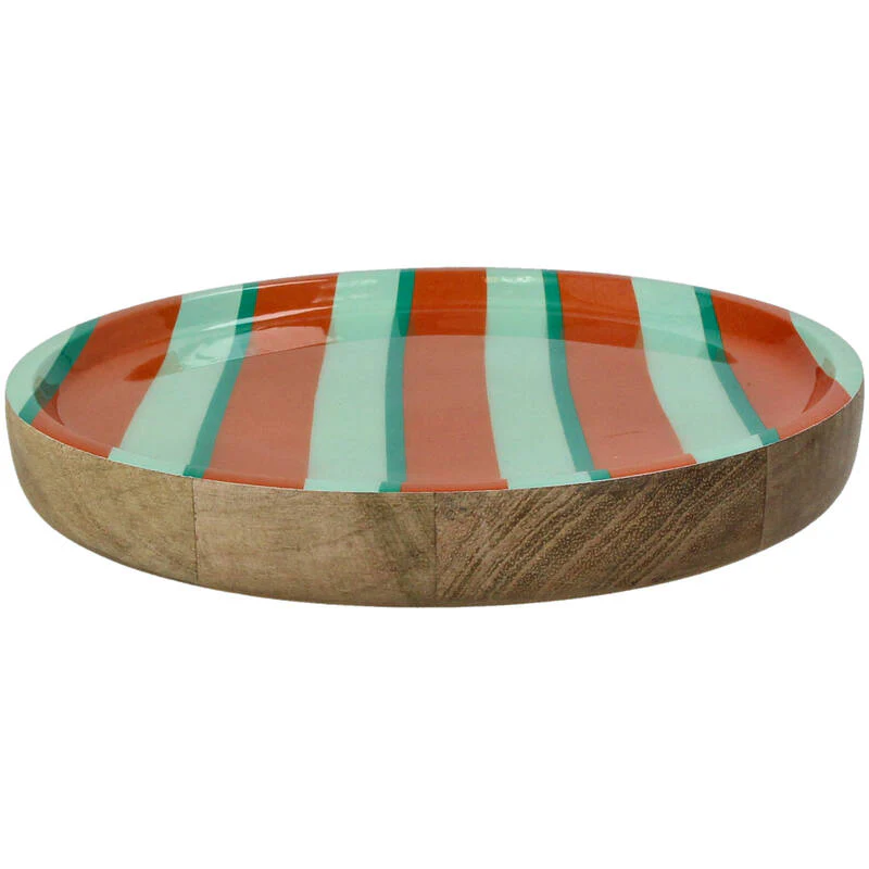 Mangohouten Bord „Stripe” – Rond Design - Afbeelding 3
