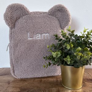 Teddy rugzak met naam | Taupe