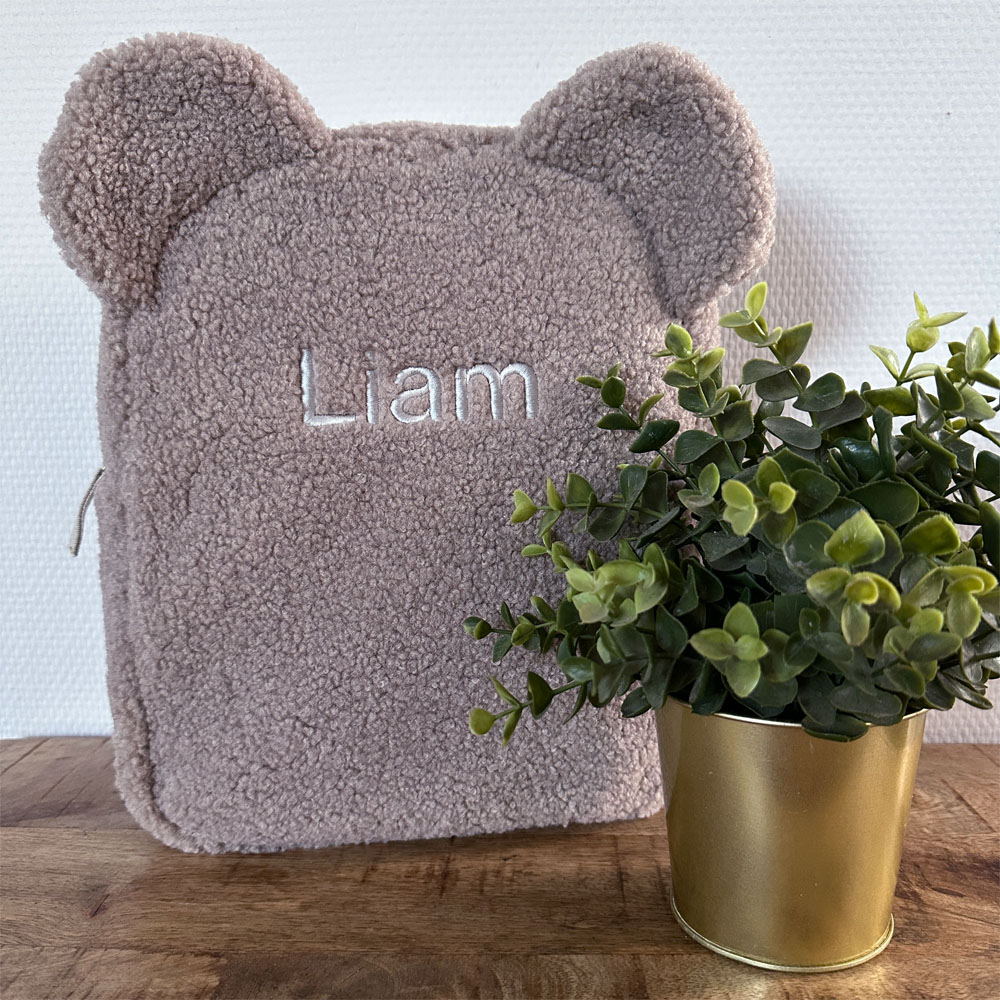 Teddy rugzak met naam | Taupe