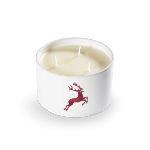Kaars met drie lontjes – Hert bordeauxrood – 14 cm