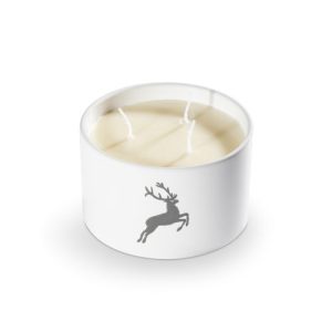 Kaars met drie lontjes – Hert grijs – 14 cm
