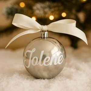 Kerstbal met naam | Champagne glans | Jolene