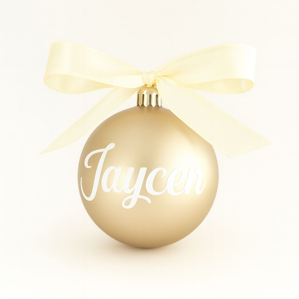Kerstbal met naam | Champagne mat | Jaycen - Afbeelding 4