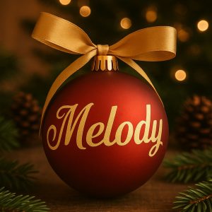 Kerstbal met naam | Rood mat | Melody