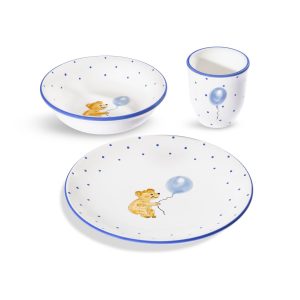 Kinderservies – blauw – Beer