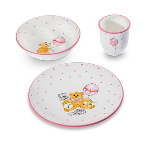 Kinderservies – roze gepersonaliseerd