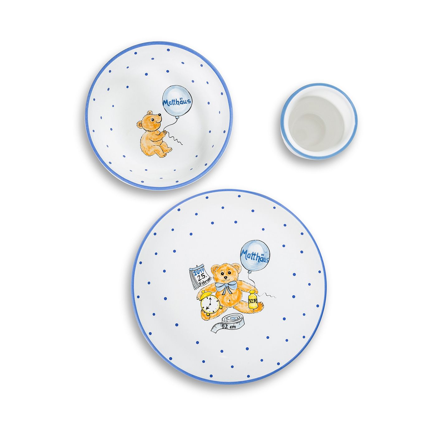 Kinderservies – blauw gepersonaliseerd - Afbeelding 4