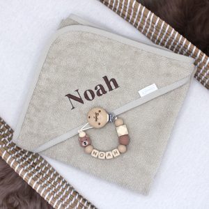 Kraamcadeau met naam | Giftset | S (Beige)