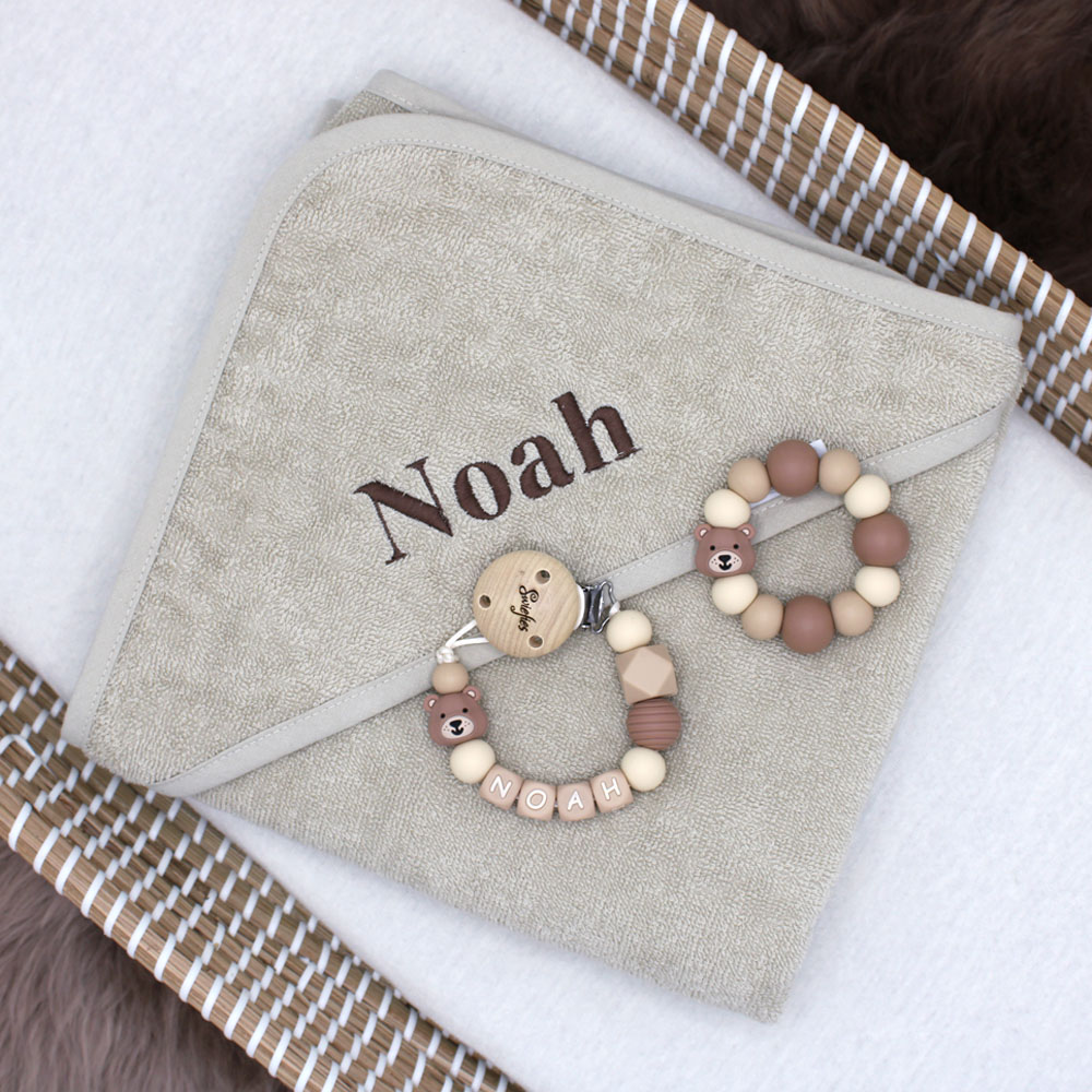 Kraamcadeau met naam | Giftset | M (Beige) - Afbeelding 3