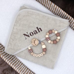 Kraamcadeau met naam | Giftset | M (Beige)