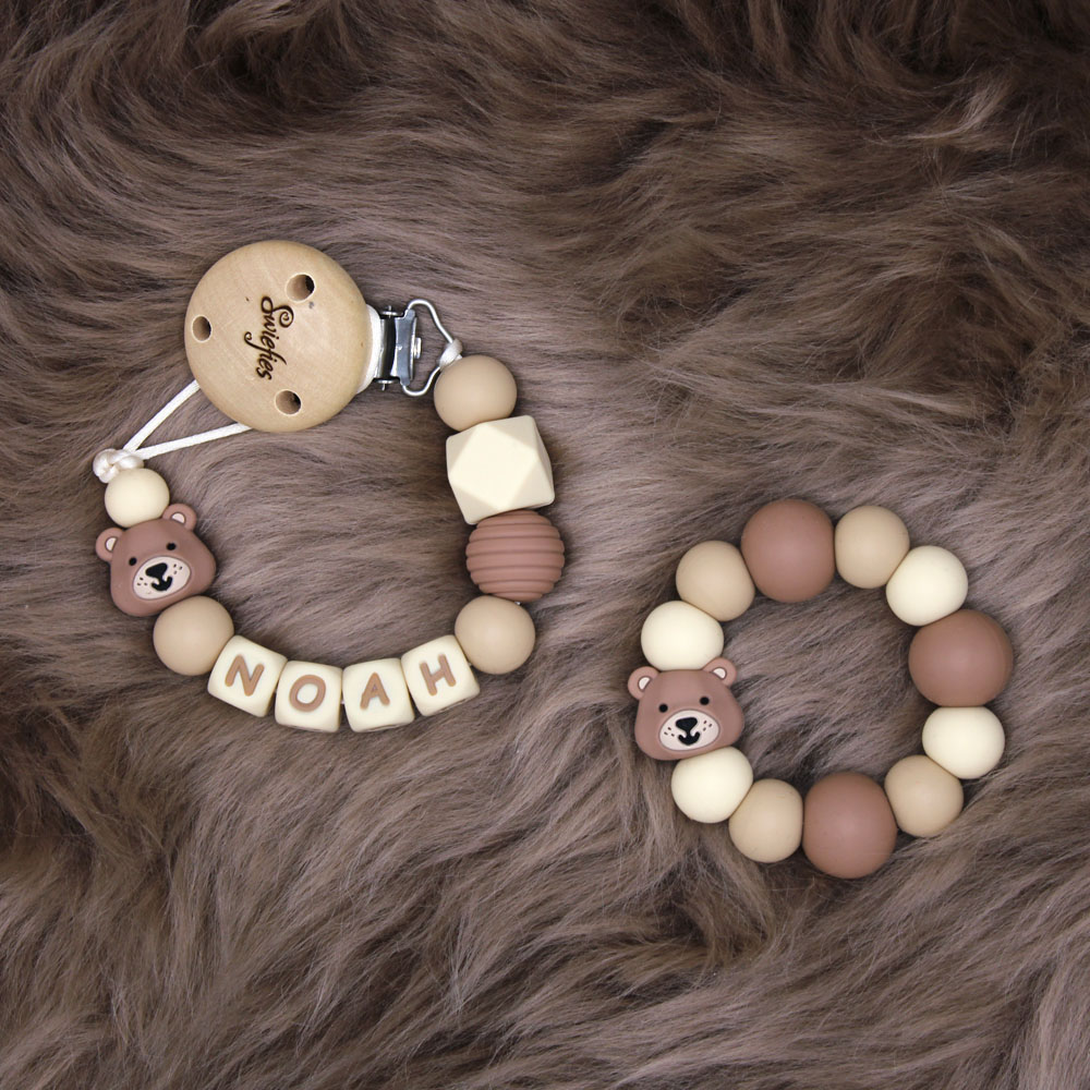 Kraamcadeau met naam | Giftset | M (Beige) - Afbeelding 4