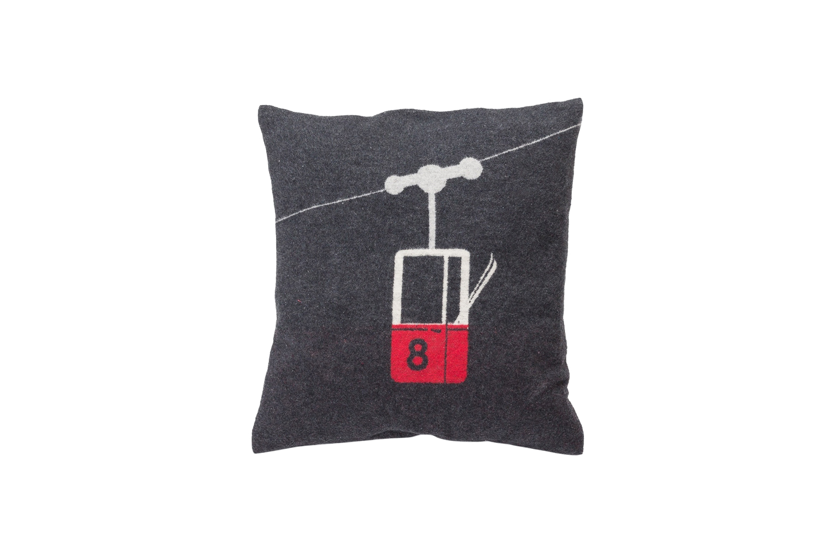 Kussenhoes rode gondel ‘Zur Bergstation’ – 40 x 40 cm - Afbeelding 2