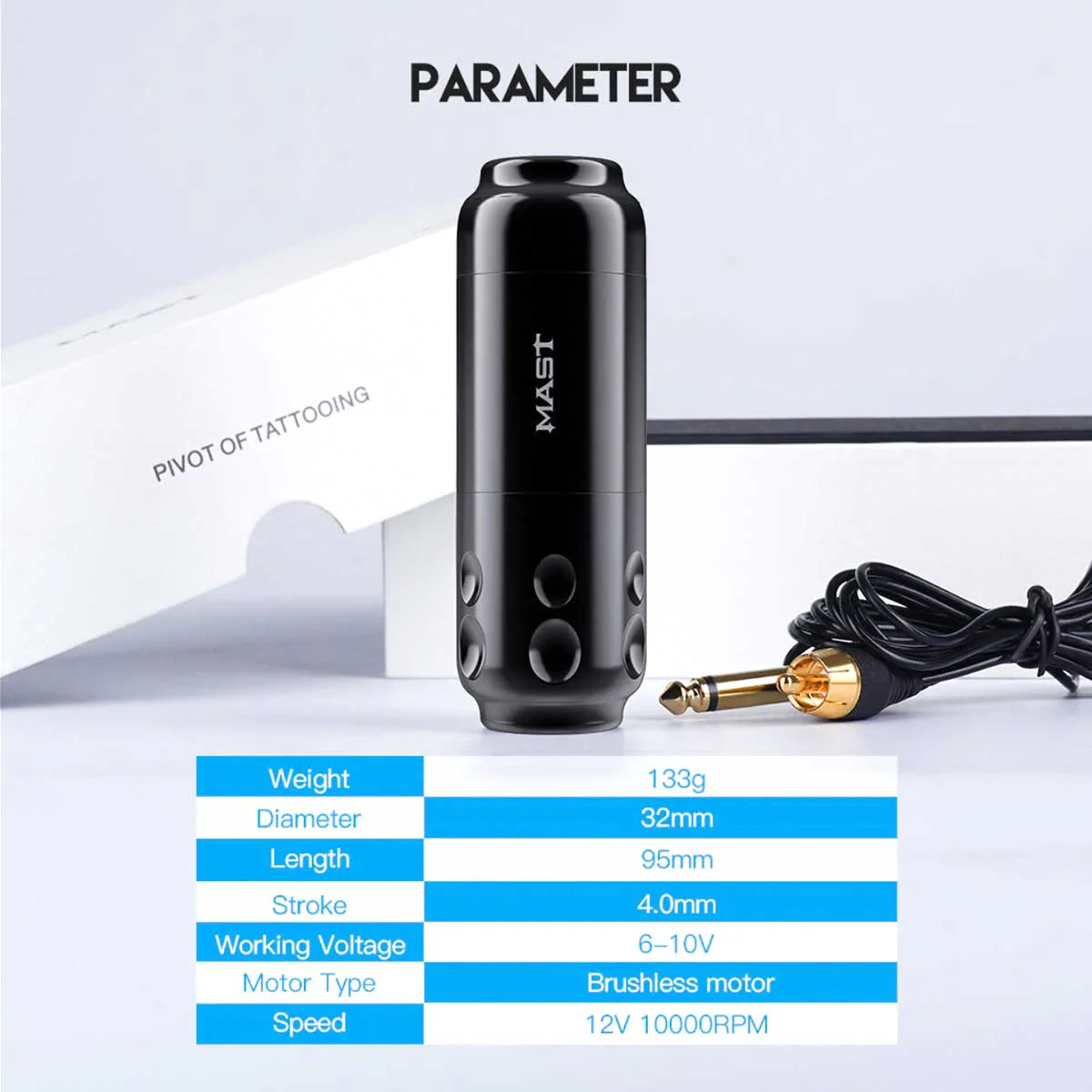 Tattoo Machine - Mastsensor (WQ827)+Dragonhawk T1 Batterij (P015) - Afbeelding 3