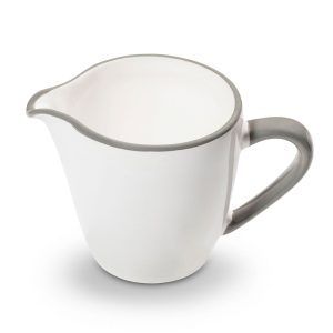 Melkkannetje recht – Rand grijs – 0,2 ltr