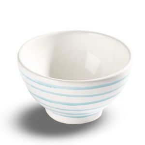 Mueslikom groot – Gevlamd turquoise – 14 cm