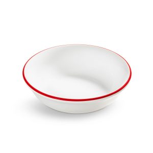 Mueslikom klein – Rand robijnrood – 14 cm