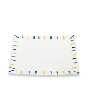 Dessertbord vierkant – Gevlamd Bont – 20 x 20 cm