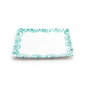 Onderbord / gebaksschaal vierkant – Gevlamd groen – 31 x 31 cm