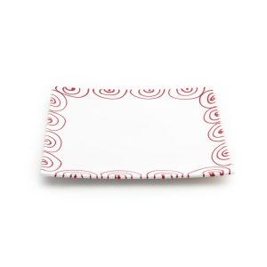 Onderbord / gebaksschaal vierkant – Gevlamd rood – 31 x 31 cm