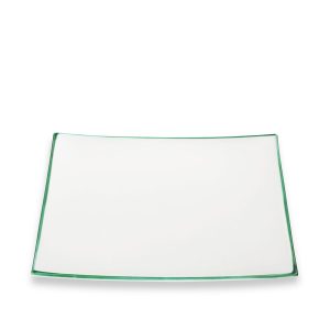 Onderbord / gebaksschaal vierkant – Rand groen – 31 x 31 cm