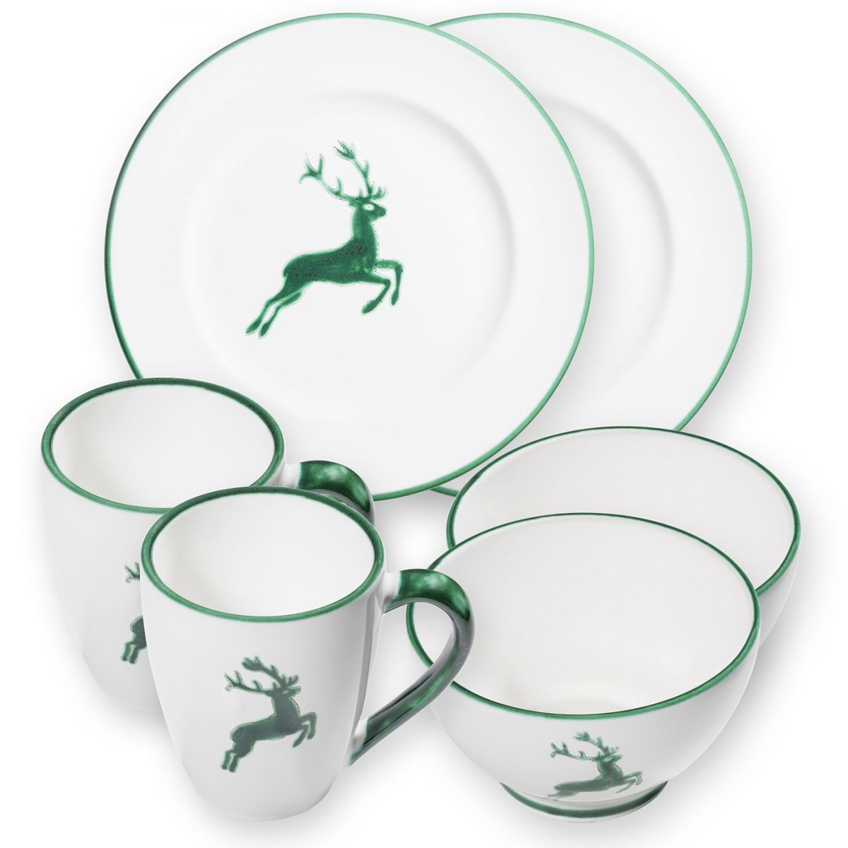 Ontbijtset Berghut voor twee – Hert groen