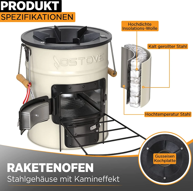 Ostove Pro raketkachel ivoorwit - Afbeelding 3