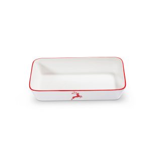 Ovenschaal rechthoek – Hert robijnrood – 30 x 16,5 cm