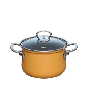 Riess – Pan hoog met glazen deksel – oranje – 20 cm – 3,5 ltr