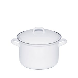 Riess – Hoge pan met deksel – wit – 20 cm – 3,5 ltr