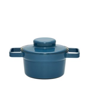 Riess – Pan hoog met deksel – blauw – 16 cm – 0,75 ltr