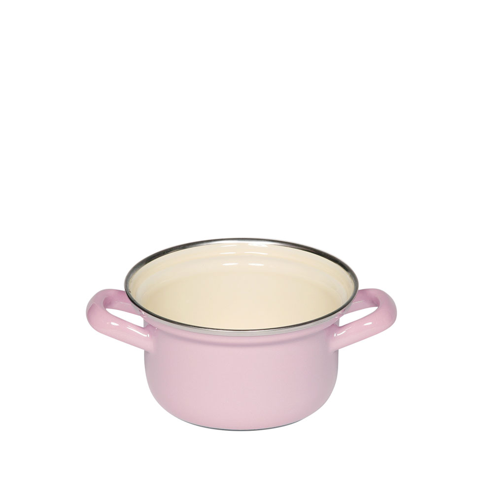 Riess – Pan laag mét deksel – roze – 12 cm – 0,5 ltr