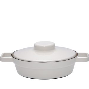 Riess – Pan laag met deksel – grijs – 24 cm – 1,5 ltr