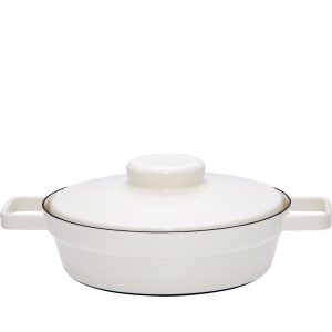 Riess – Pan laag met deksel – wit – 24 cm – 1,5 ltr