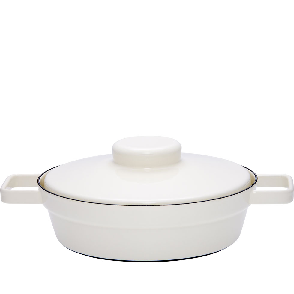 Riess – Pan laag met deksel – wit – 24 cm – 1,5 ltr - Afbeelding 2