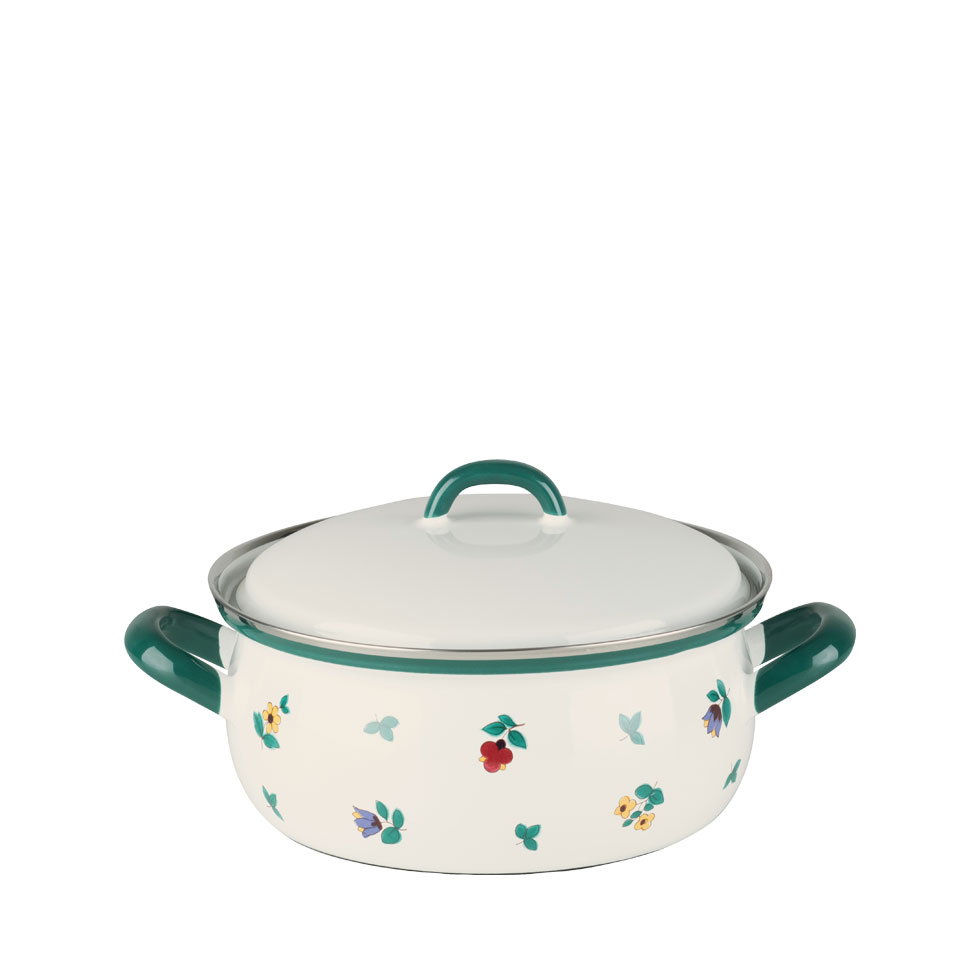 Riess – Pan laag met deksel – Alpenbloemen – 16 cm – 1,0 ltr - Afbeelding 2