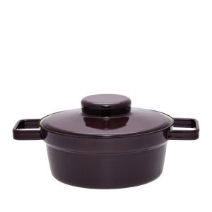 Riess – Pan middelhoog met deksel – aubergine – 20 cm – 1,2 ltr