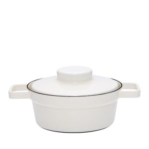 Riess – Pan middelhoog met deksel – wit – 20 cm – 1,2 ltr