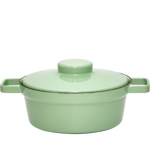 Riess – Pan middelhoog met deksel – groen – 24 cm – 2,0 ltr