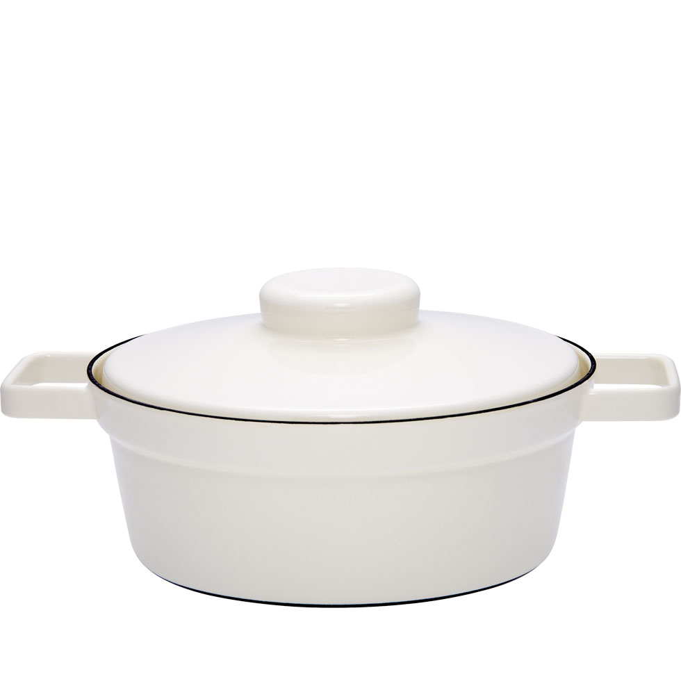 Riess – Pan middelhoog met deksel – wit – 24 cm – 2,0 ltr