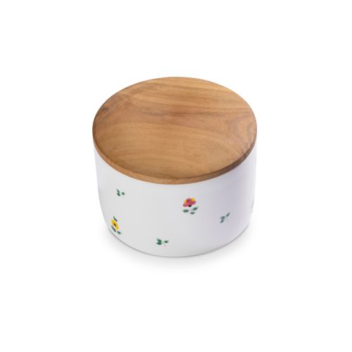 Potje met houten deksel – Alpenbloemen – 14 cm - Afbeelding 2