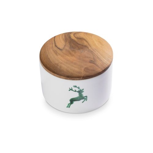 Potje met houten deksel – Hert groen – 14 cm