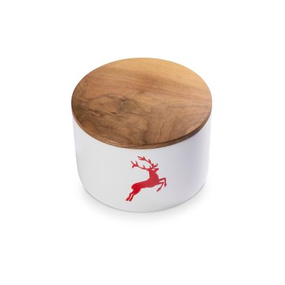 Potje met houten deksel – Hert robijnrood – 14 cm - Afbeelding 2