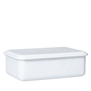 Riess – Bewaardoos hoog met deksel – wit – 23 x 15 x 7 cm – 1,5 ltr