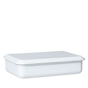 Riess – Bewaardoos laag met deksel – wit – 23 x 15 x 5 cm – 1,0 ltr