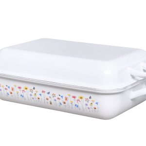 Riess emaille braadslede Flora – 37 x 26 x 13.3 cm