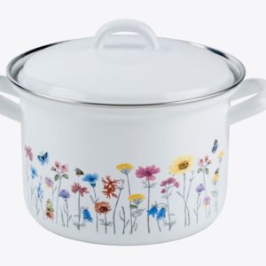 Riess emaille hoge pan Flora 16 cm