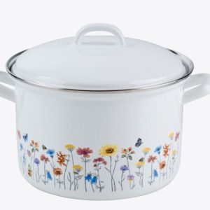 Riess emaille hoge pan Flora 20 cm