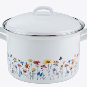 Riess emaille hoge pan Flora 22 cm
